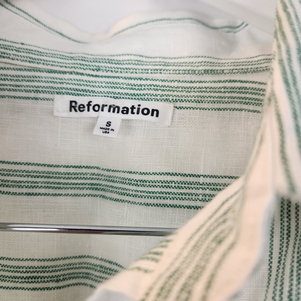 Reformation Oversized Striped Linen shirt size S like new - Picture 10 of 15